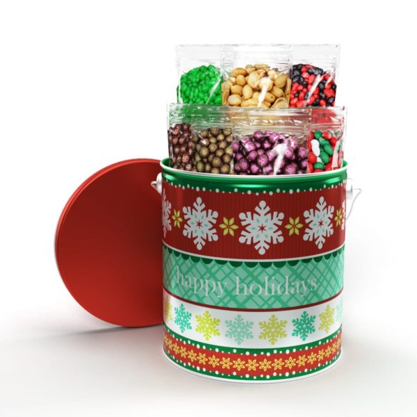 Chocolate Galore Inside christmas Tin White