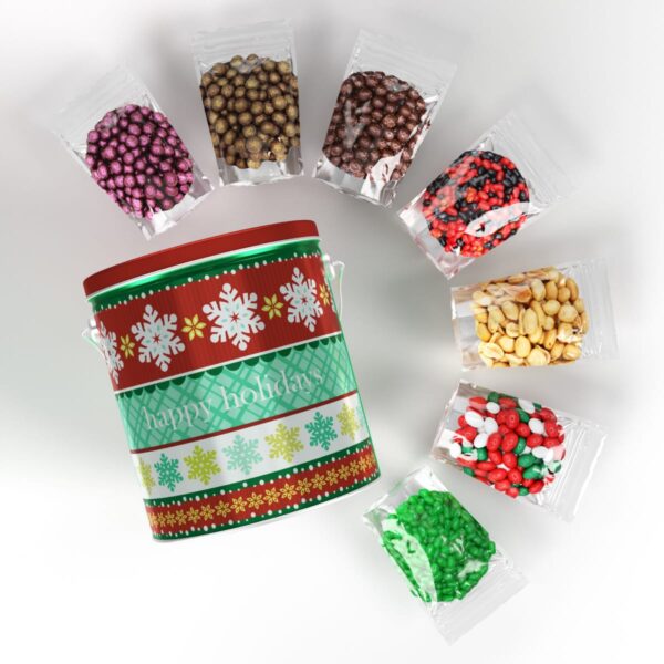 Chocolate Galore top christmas Tin White