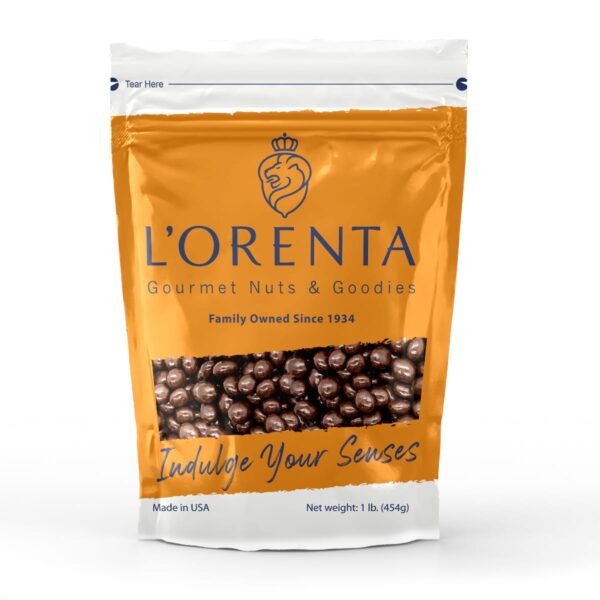 Dark chocolate espresso beans Front 1 pound lorentanuts.com