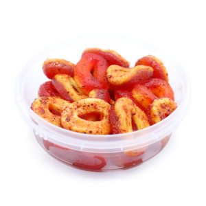 peach rings with chamoy
