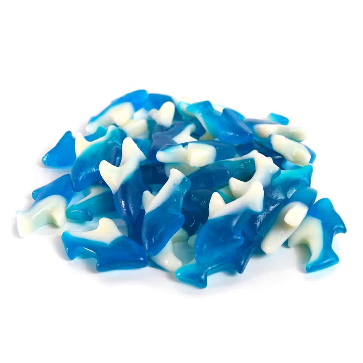 Raspberry Blue Shark Gummies Candy | LorentaNuts.com