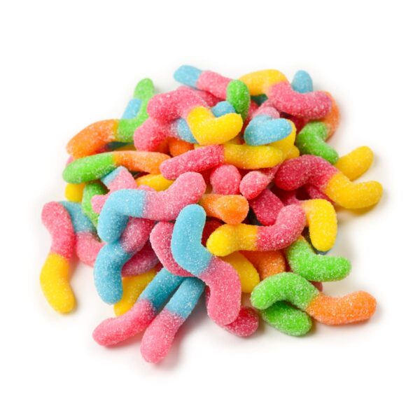 Sour Neon Worms Bulk Pile LOrenta Nuts