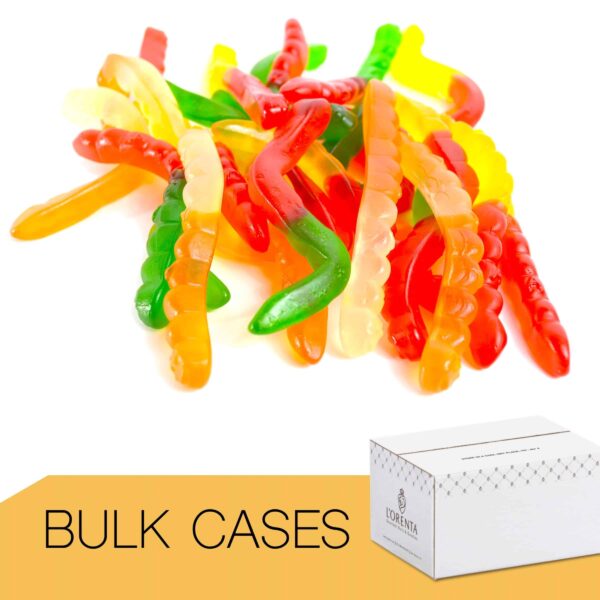 Gummy Worms Large Assorted Fruit (4" Gummy Candy) - Bulk