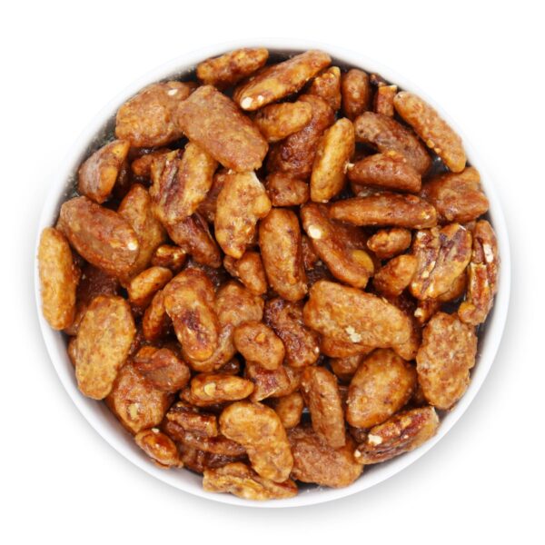 Honey Toasted Pecans Top Bowl www.lorentanuts.com