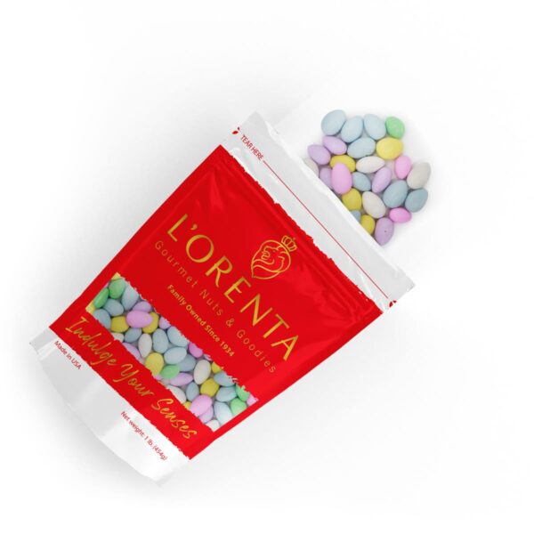 Jordan Almonds Red Top View www.LorentaNuts.com