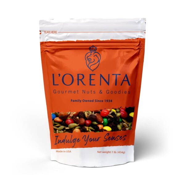 Lorenta-chocolate-trailmix-1-orange-bags-front-view-www Lorentanuts Com Jelly Belly Berry Blue