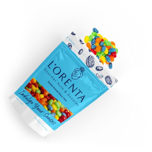 Sour Assorted Jelly Belly 1 Blue Bags Above View www.LorentaNuts.com