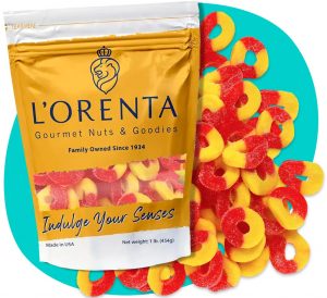 Lorenta-nuts-peach-rings Nuts and Candy