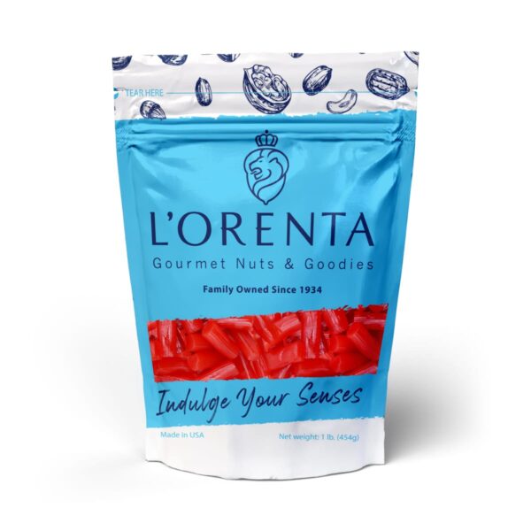 Finnska Strawberry Licorice 1 pound Front www.lorentanuts.com