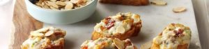 Almond-cheese-crostini-recipe-lorentanuts.com - Recipe | Almond Cheese Crostini | L’Orenta Nuts
