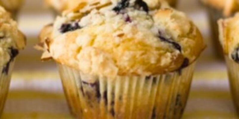 Blueberry-muffins-with-almond-streusel- - Recipe | Blueberry Muffins With Almond Streusel | L’Orenta Nuts