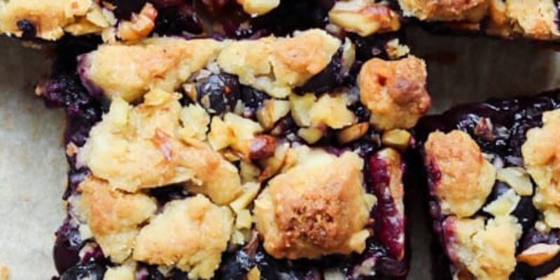 Blueberry Walnut Bars Recipe Lorentanuts.com 