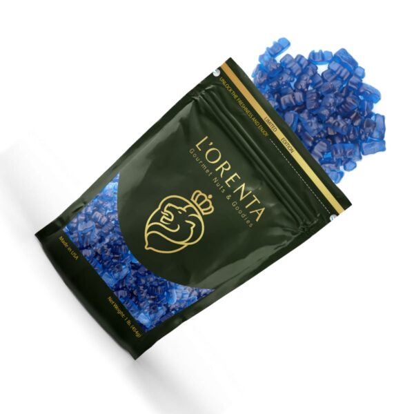 Blue Raspberry Gummy Bears 1 pound Top LorentaNuts.com