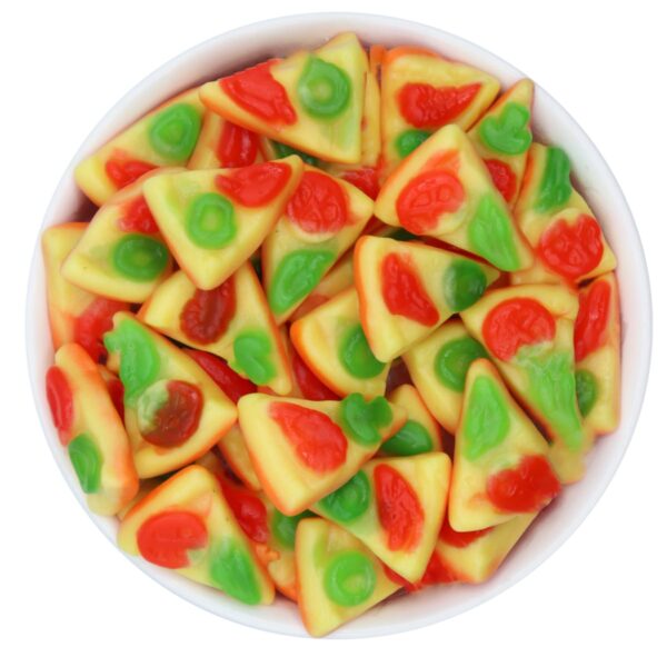 Gummy pizza slices bowl www.lorentanuts.com