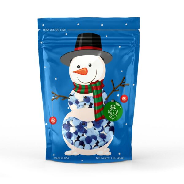 Snow flurries blue bag