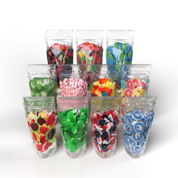 Candy sampler bags white