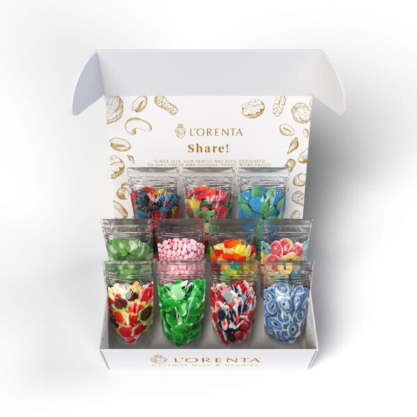 Candy sampler box white