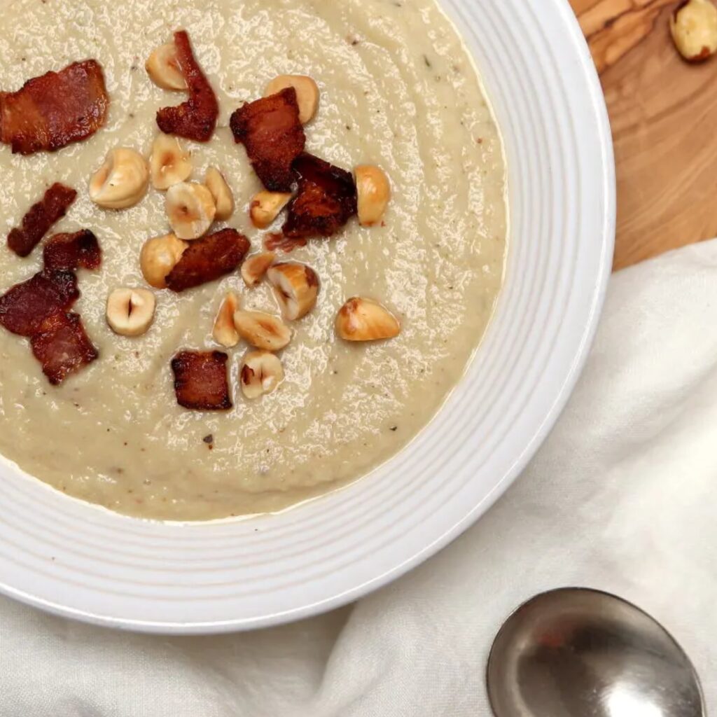 Cauliflower Soup with Hazelnuts and Bacon Recipe