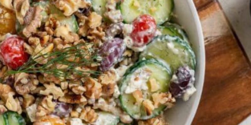 Keto cucumber walnut salad