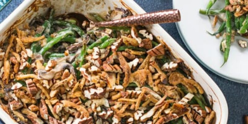 Pecan crusted green bean casserole