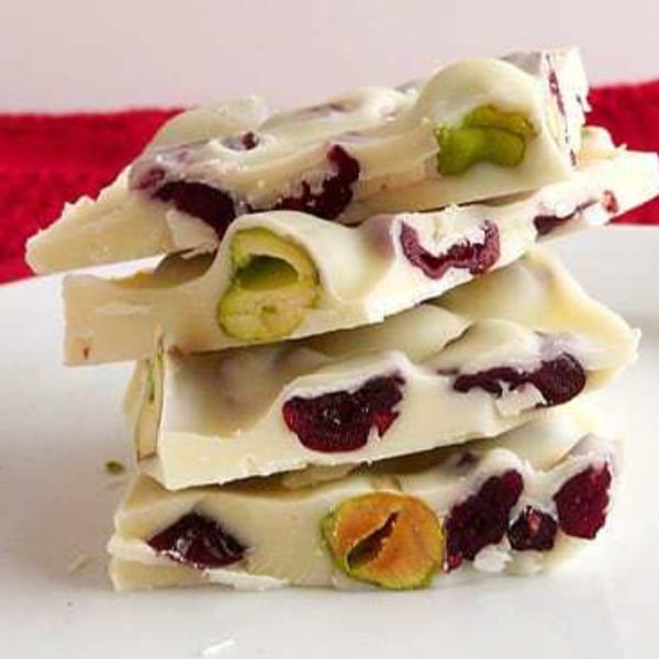 Pistachio Cranberry White Chocolate Bark 