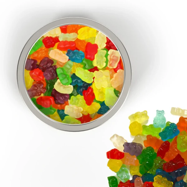 12 Flavor Gummy Bears Product Tin Lorentanuts.com