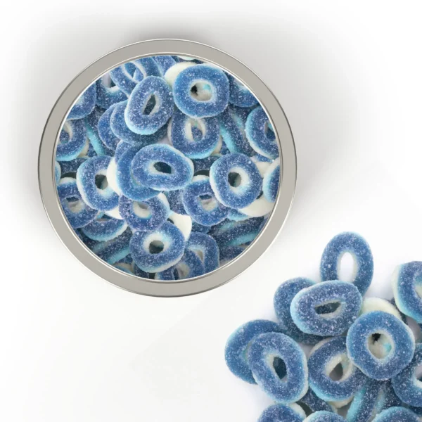 Blue Raspberry Rings Product Tin Lorentanuts.com