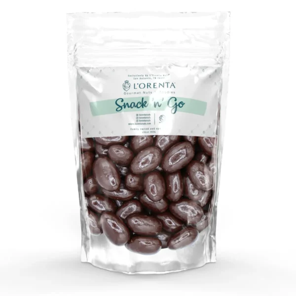 Dark chocolate almonds Single Serve www.lorentanuts.com