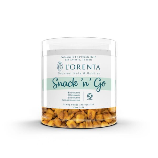 toasted Corn Nuts To Go Cups Front www.lorentanuts.com