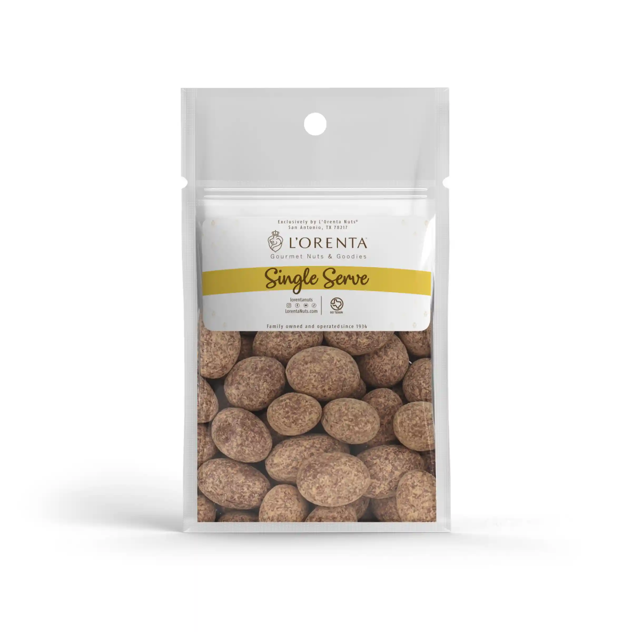 Chocolate Mocha Dusted Almonds by the pound | LorentaNuts.com